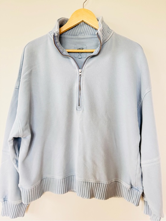 aerie Tops - Aerie Blue Half Zip Pullover Sweatshirt Oversized Relaxed Size L/G